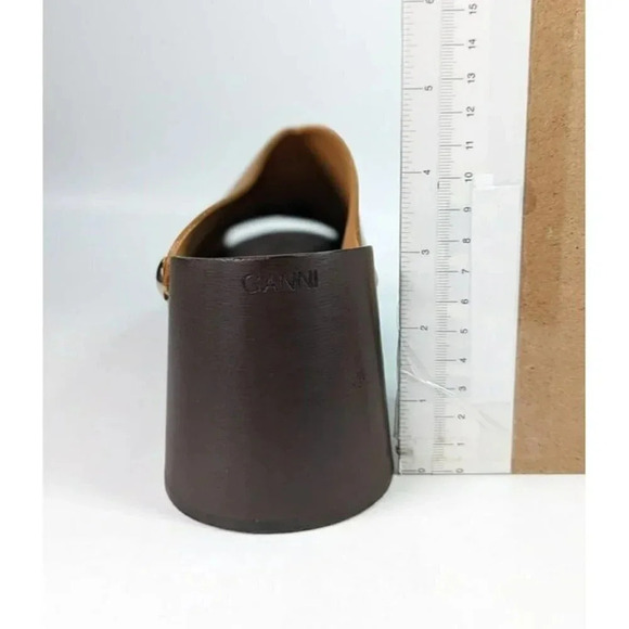 **Single Left Shoe** Ganni Women's Retro Stud-detail Platform Sandals Size 37 - Picture 4 of 5